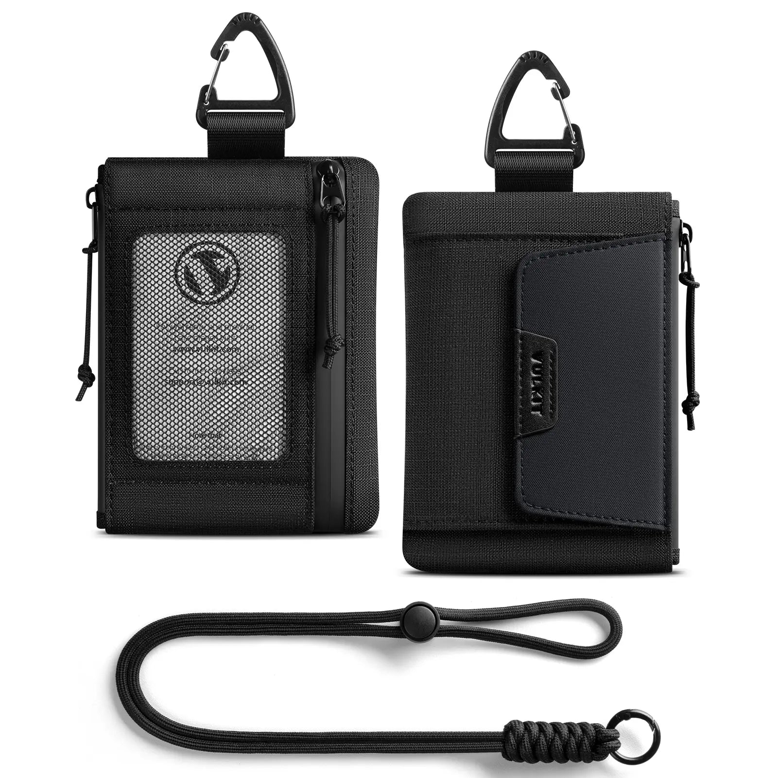 VULKIT VW148 Portafoglio Collo RFID Nylon CarbonBlack