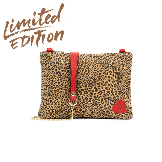 SLim Pochette Tracolla animalier rosso 23x14 cm