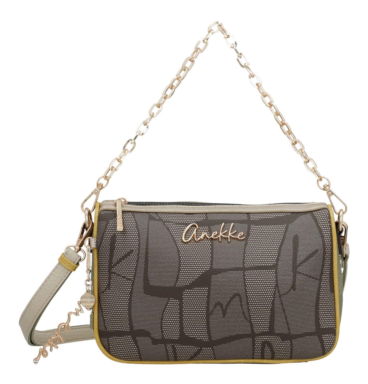 Anekke Essentials Borsa a Tracolla Marrone con Stampa