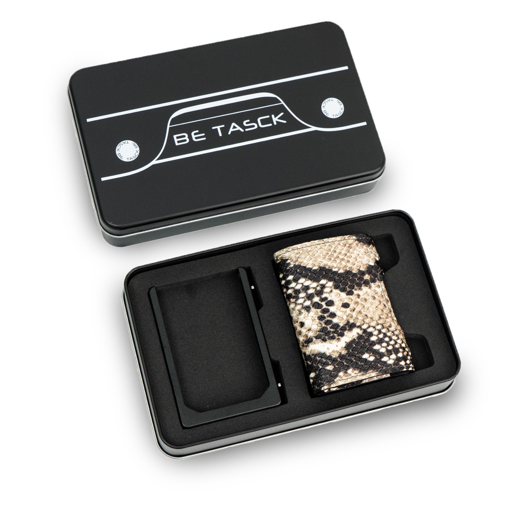 SLim Be Tasck portafoglio rettile beige frame nero