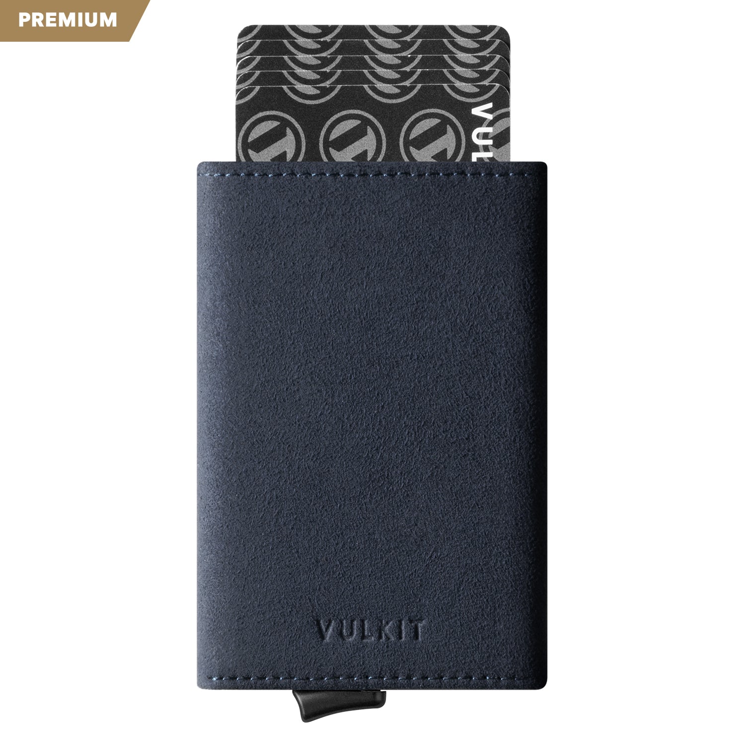 VULKIT Alcantara VC203A Portafoglio Trifold RFID Marrone