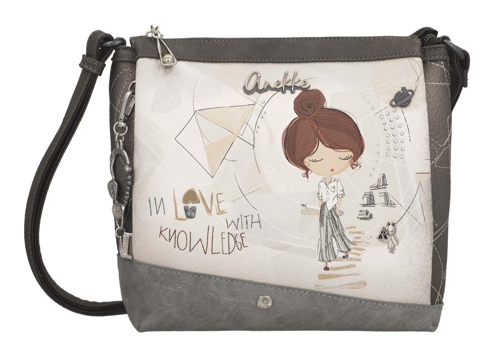 Anekke Sophia Borsa a Tracolla Media Stampa Geometrica