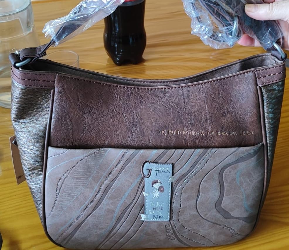 Anekke Outer borsa a tracolla grande marrone 32 cm