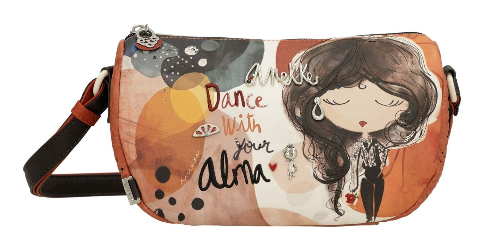 Anekke Alma borsa a tracolla ovale multicolore 24,5 cm