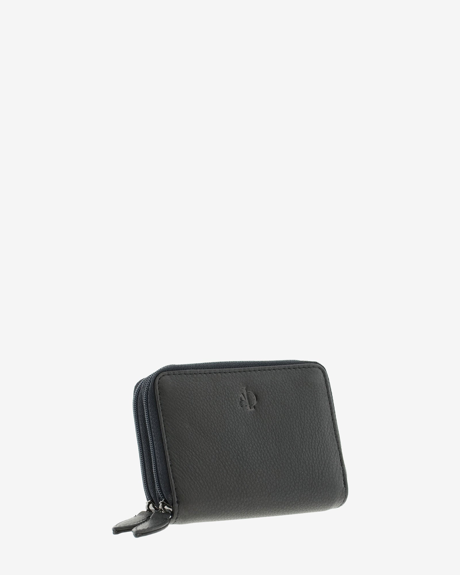 Adapell 8067 portacarte pelle nero fisarmonica doppia zip