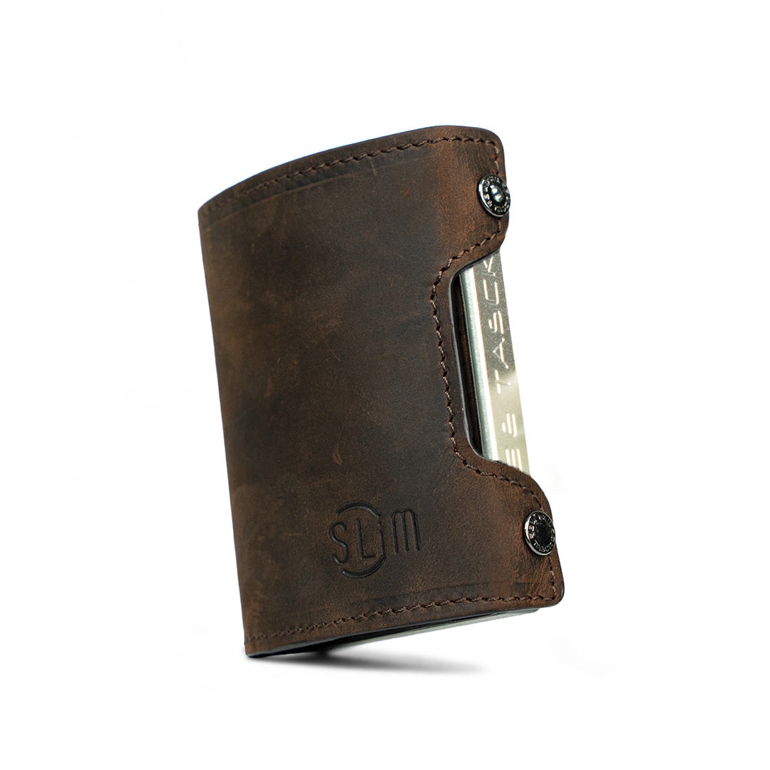 SLim Be Tasck portafoglio dark brown crazy horse