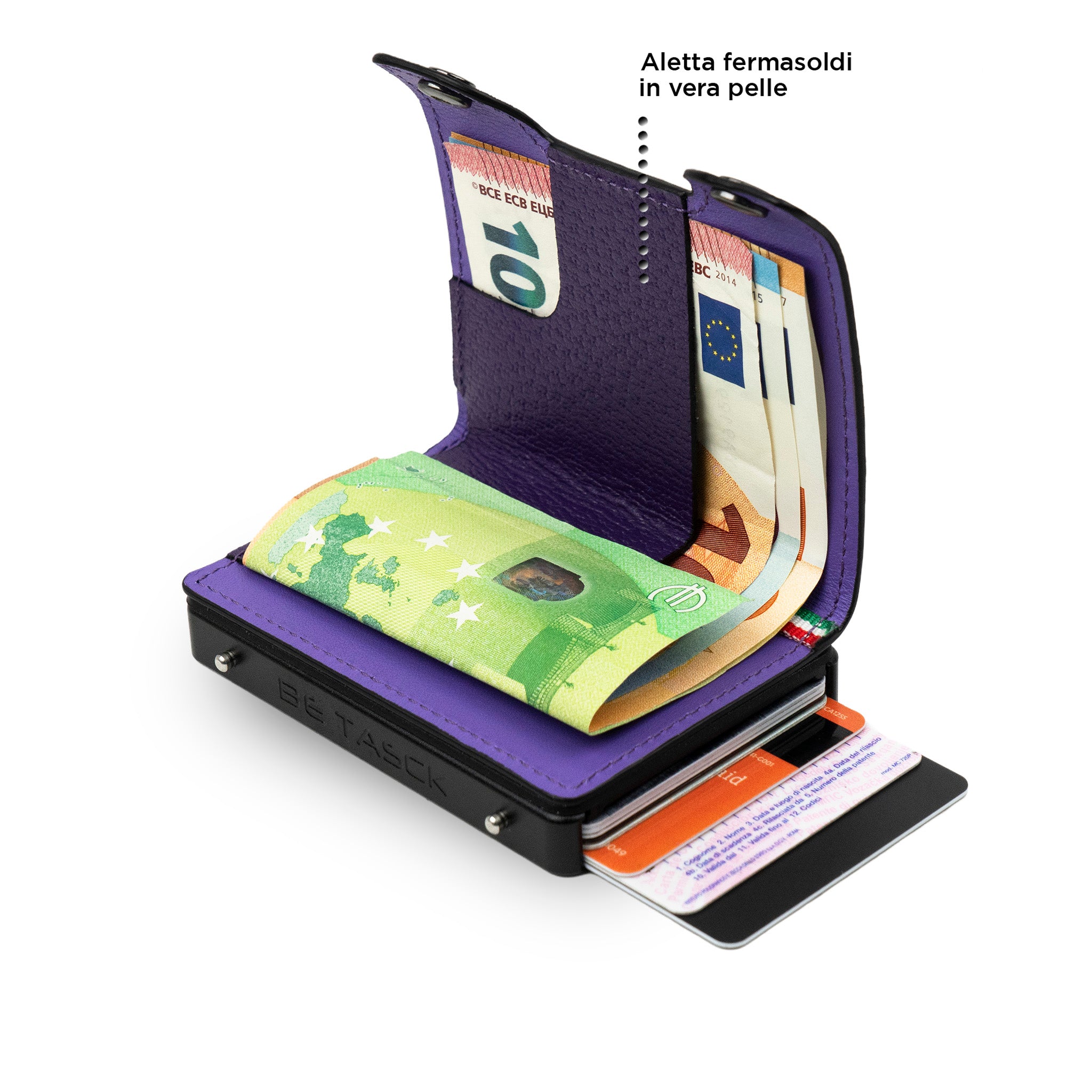 SLim Be Tasck Portafoglio Viola Pelle Cinghialino