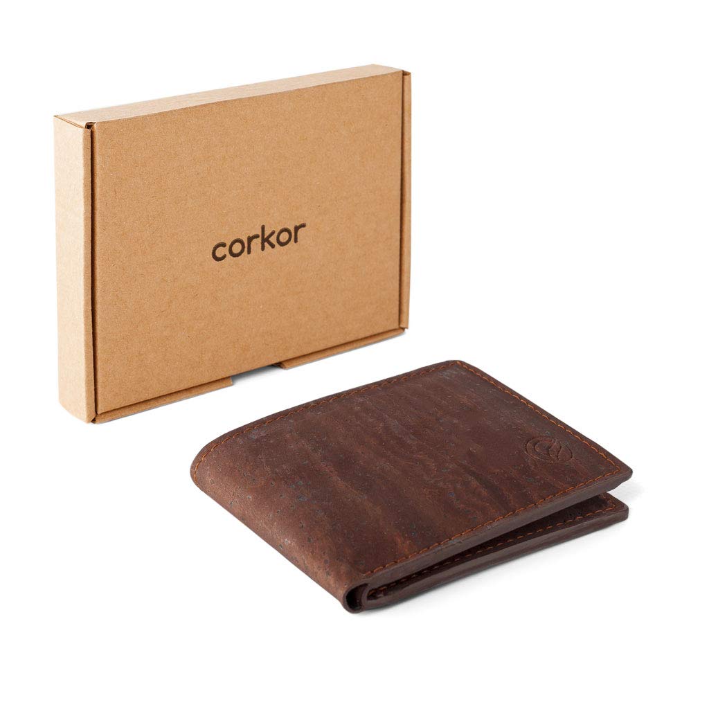 Corkor Wallets S portafoglio uomo sughero marrone 6 carte