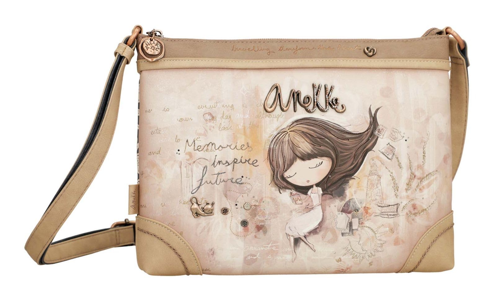 Anekke Memories borsa a tracolla grande stampata 28,5 cm