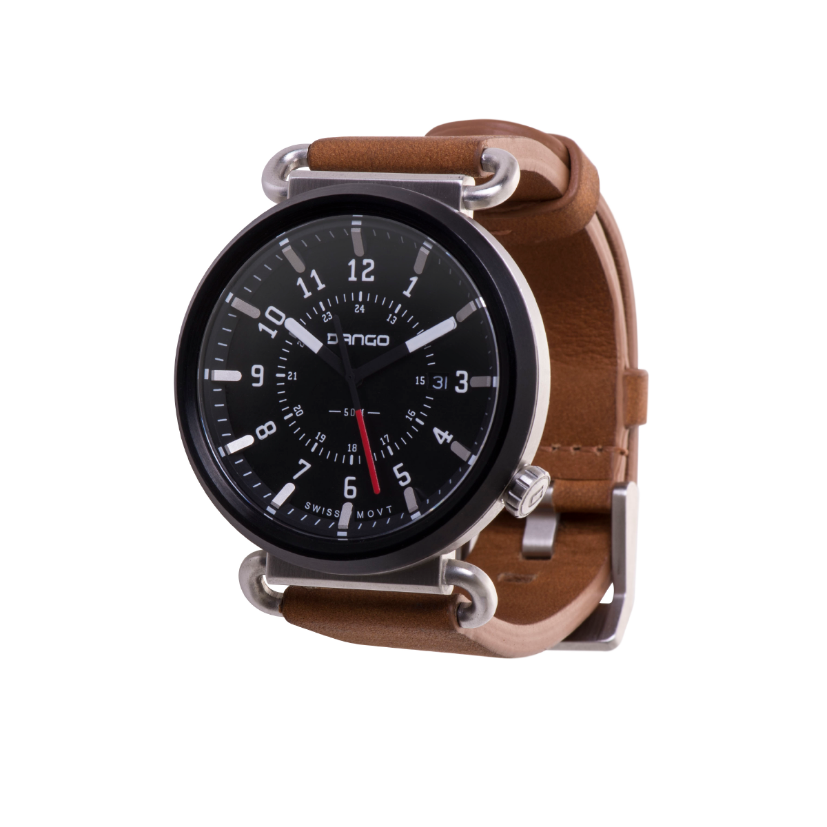 Dango Trek TK-01 orologio pelle italiana Whiskey Brown 45mm