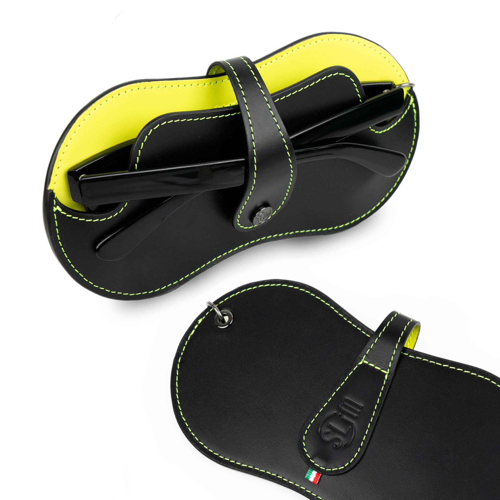 SLim Vision Metal Verde portaocchiali pelle