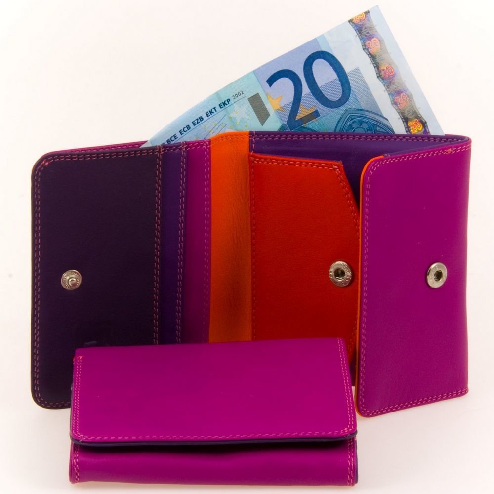 Mywalit Milano Bi-Fold Portafoglio Pelle Sangria Multi