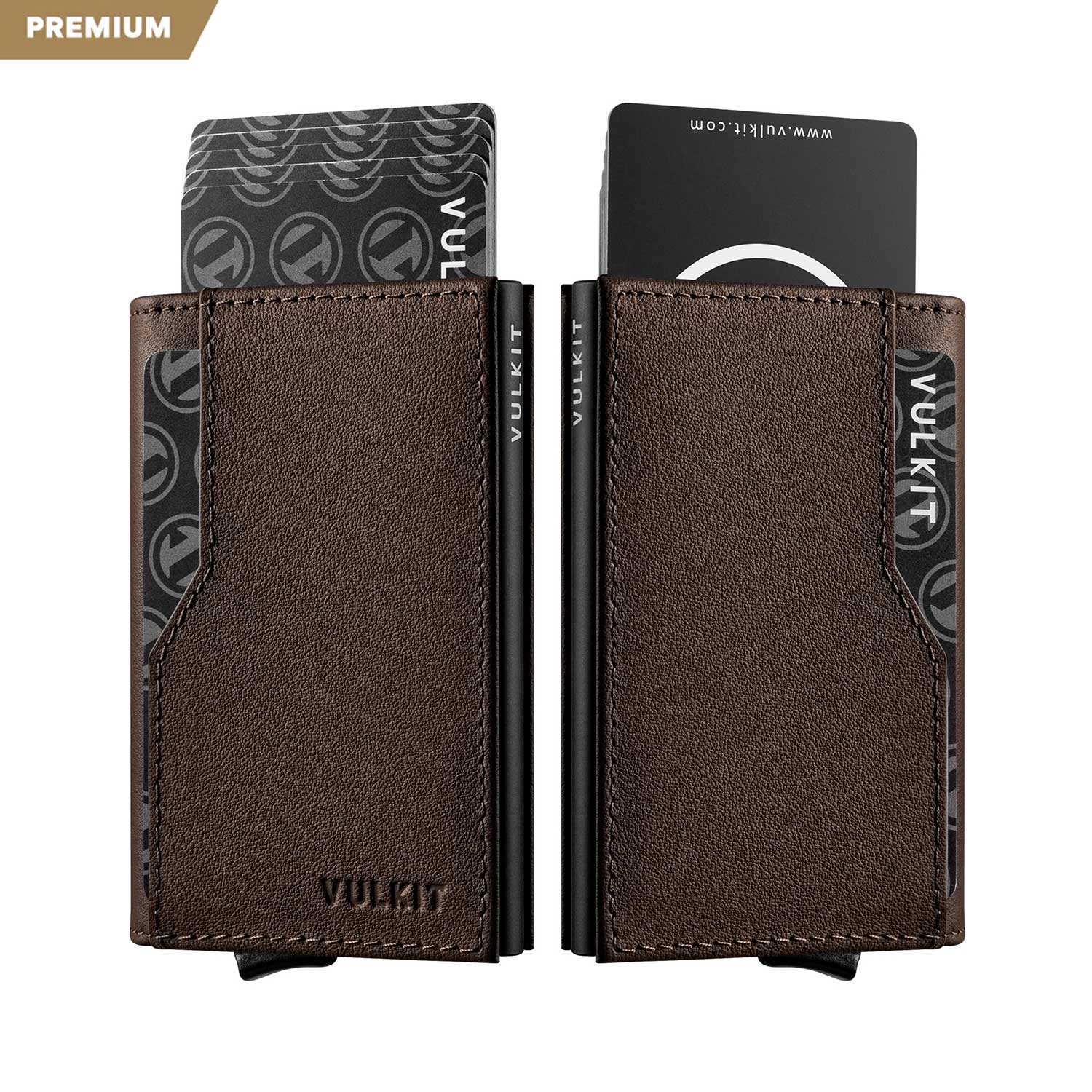 Vulkit VC205P Portafoglio Pelle Nero RFID 12 Carte