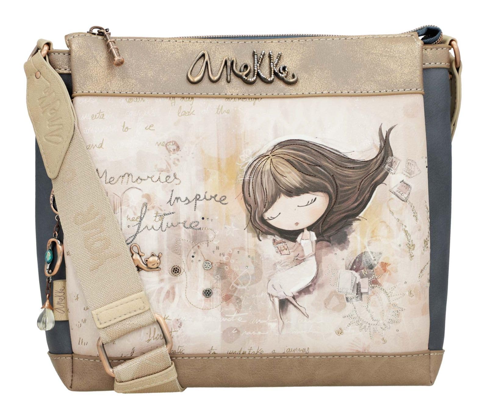 ANEKKE Memories borsa tracolla 3 scomparti 27x25x8