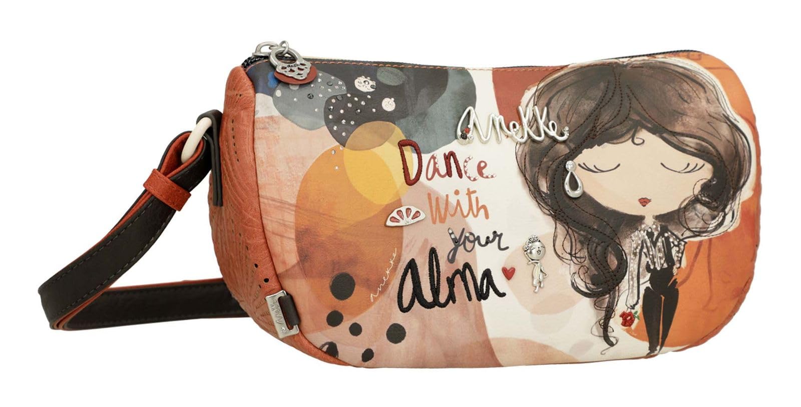 Anekke Alma borsa a tracolla ovale multicolore 24,5 cm