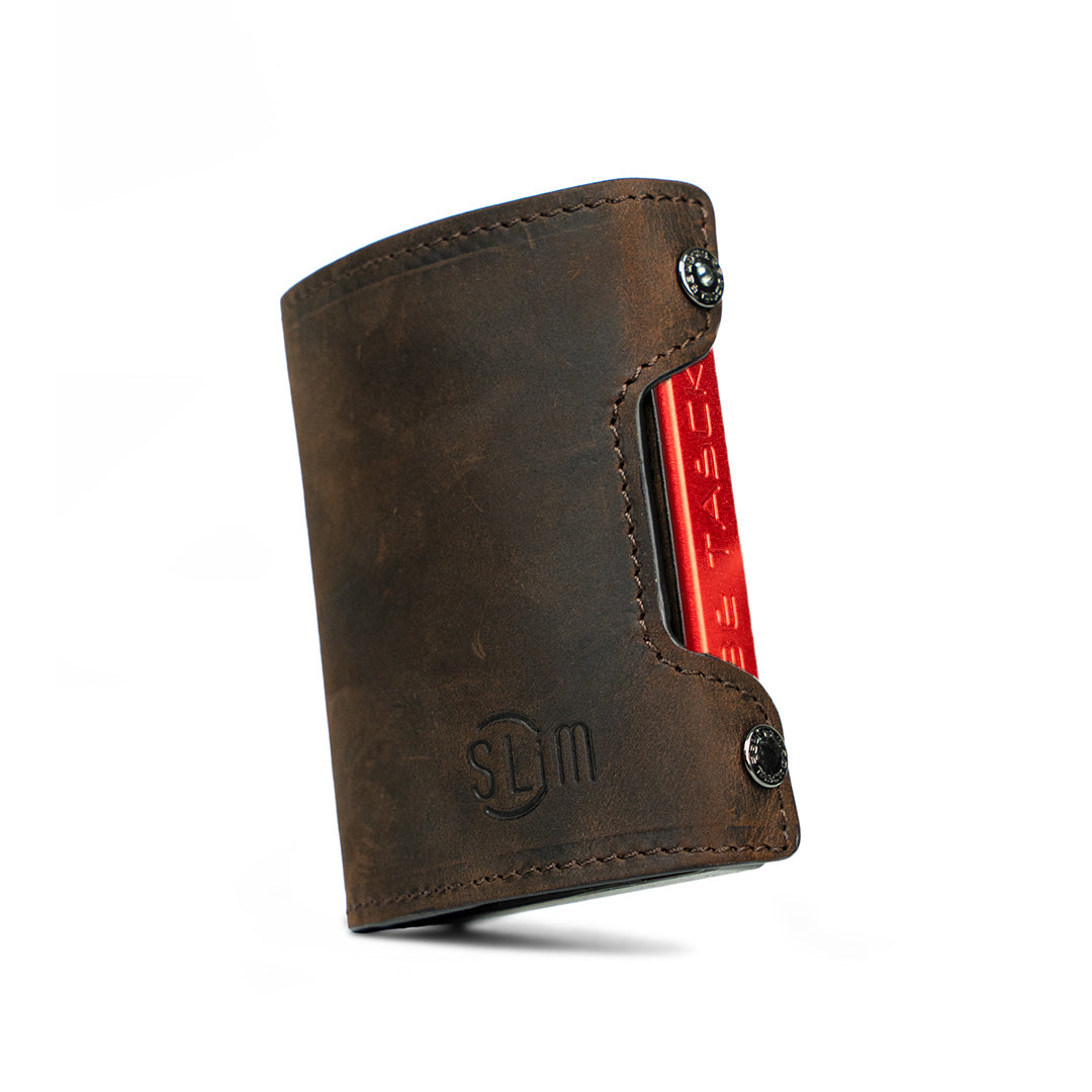 SLim Be Tasck portafoglio dark brown crazy horse