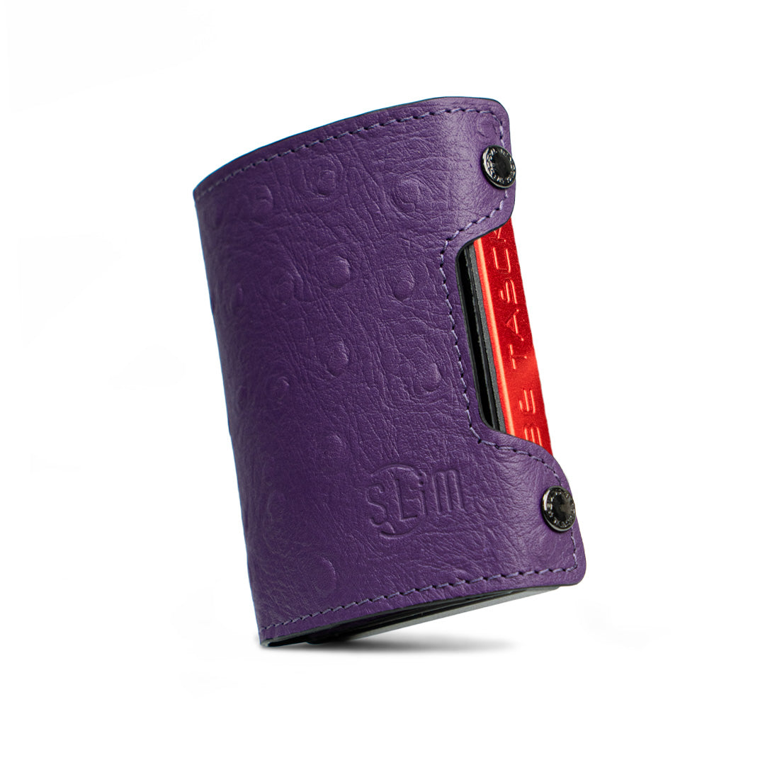 SLim Be Tasck struzzo viola custodia pelle compatta