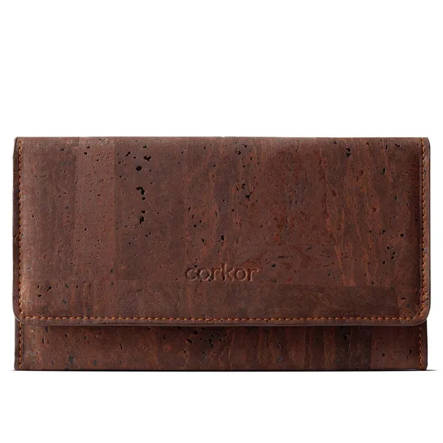 Corkor Wallets Portafoglio Marrone 12 Carte RFID