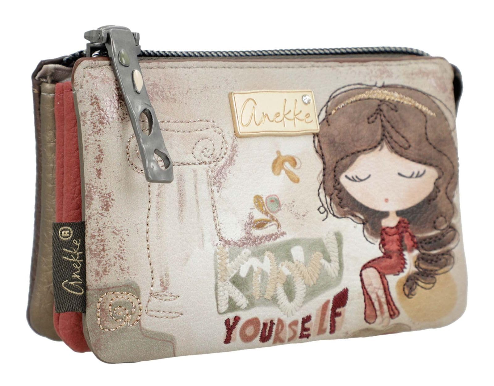 Anekke Muse Portamonete 3 Scomparti Donna Stampato