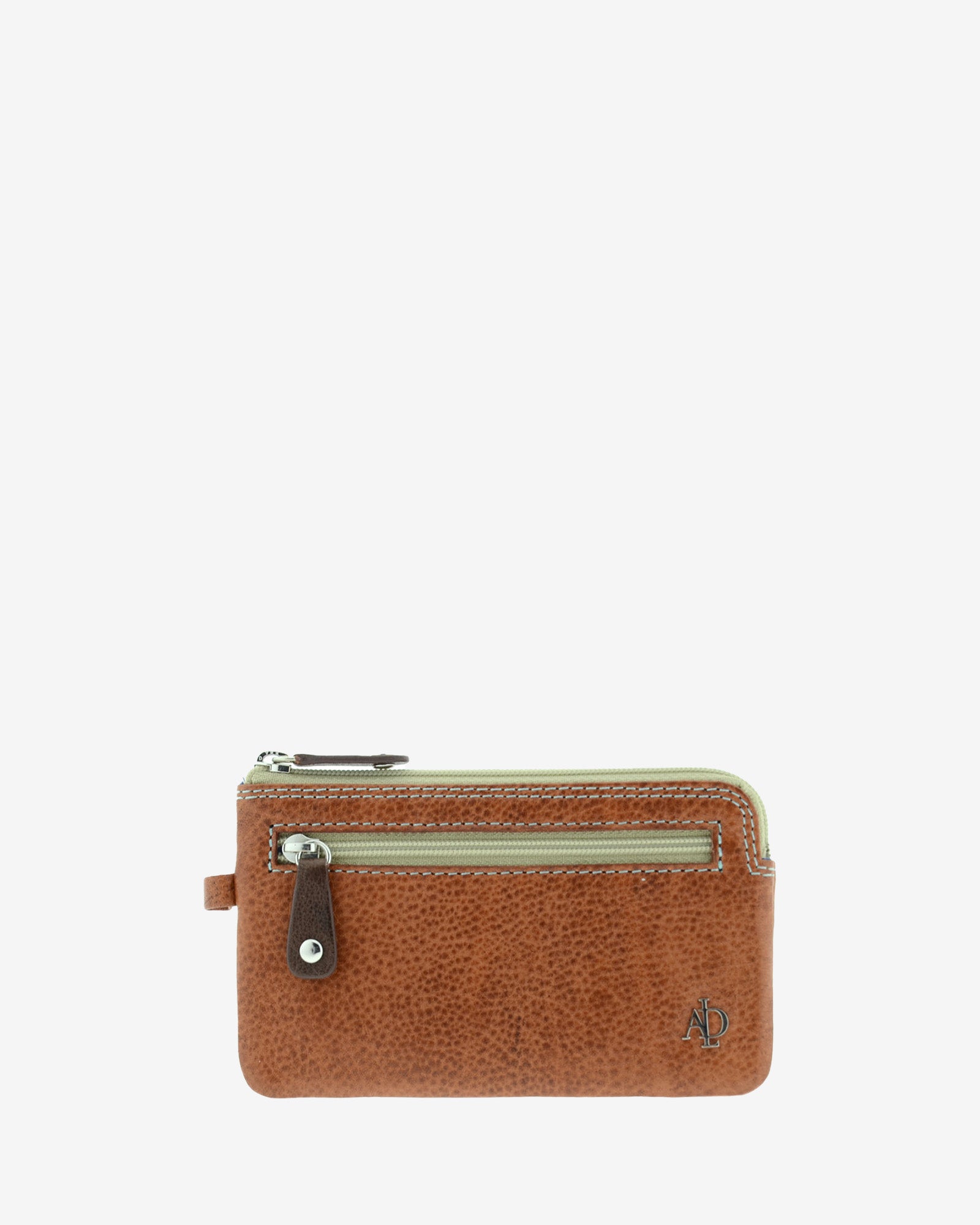 Adapell Basicos 8053-V portamonete pelle marrone doppia zip
