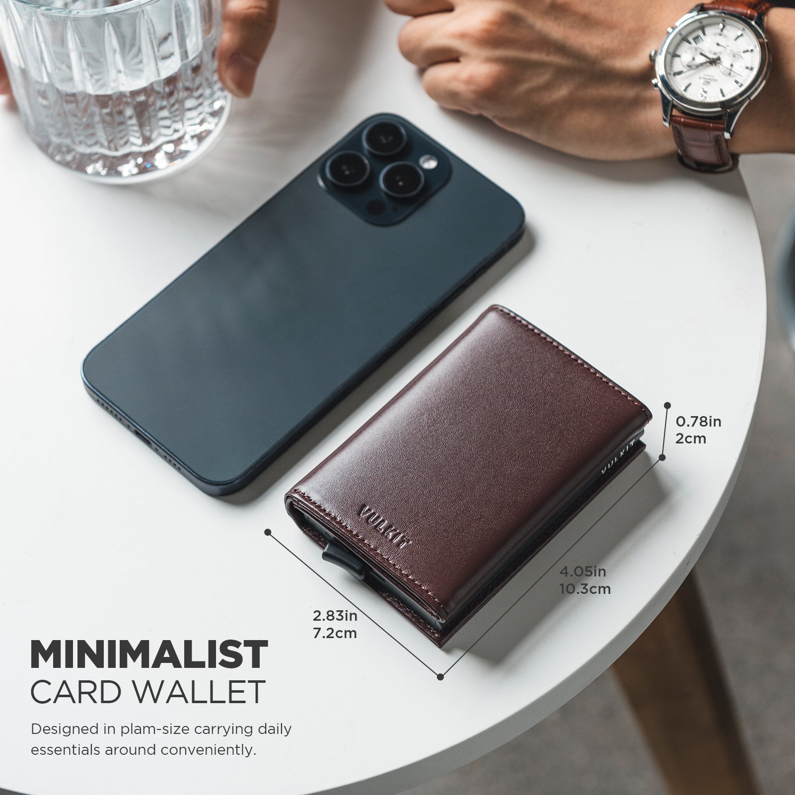 VULKIT Card Holders VC208P portafoglio pelle nero RFID