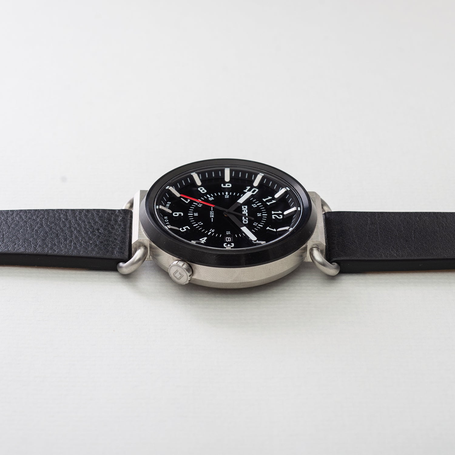 Dango Trek TK-01 orologio pelle italiana Jet Black 45mm