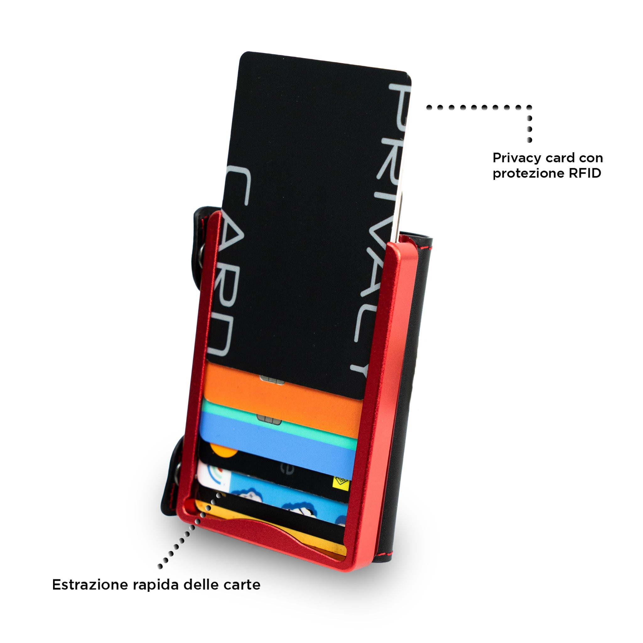 SLim Be Tasck Bicolor portafoglio compatto rossonero pelle