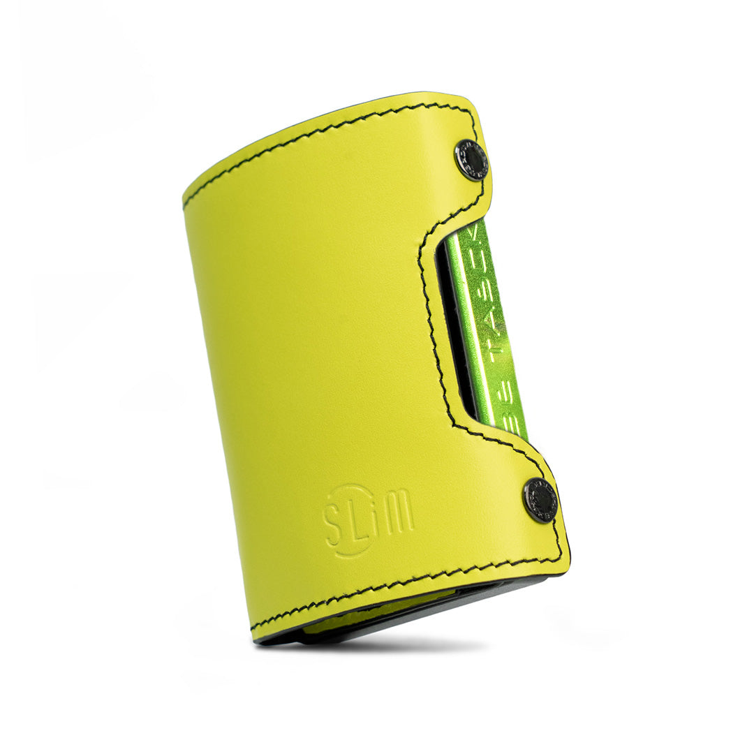 SLim Be Tasck portafoglio pelle liscia lime nero