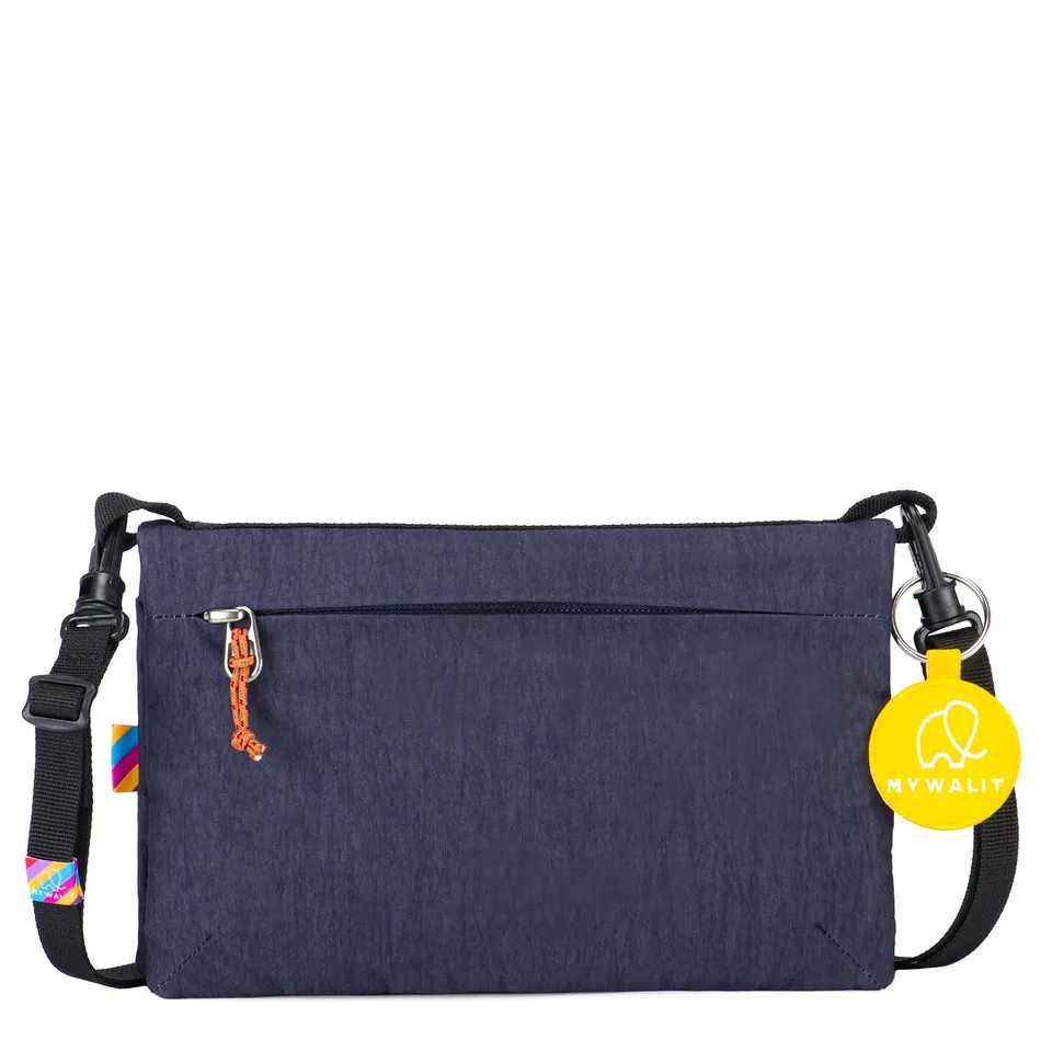 Mywalit Kyoto Small Organiser Borsa a Tracolla Navy Pelle