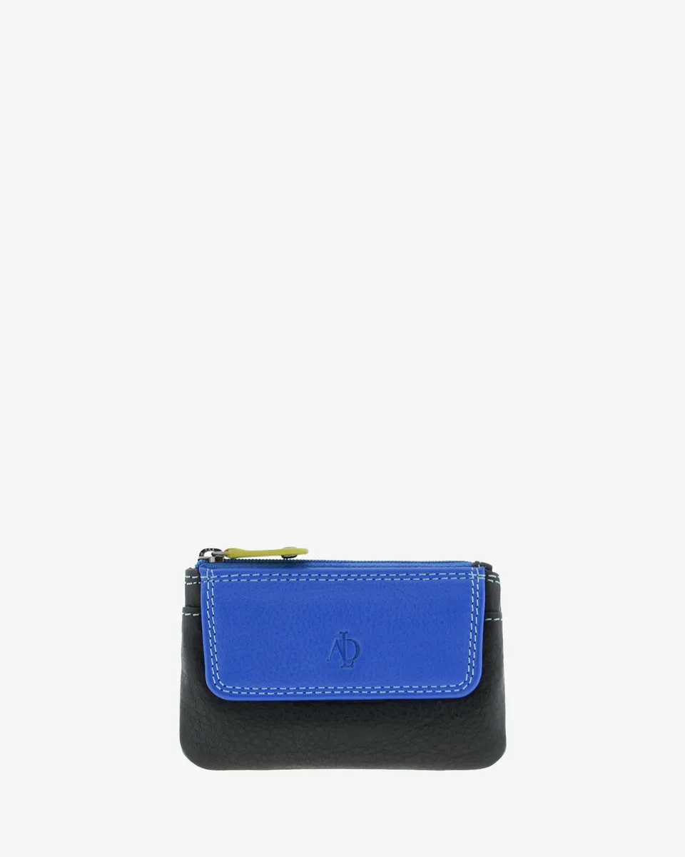 Adapell 8047 portamonete pelle nero doppia zip sottile