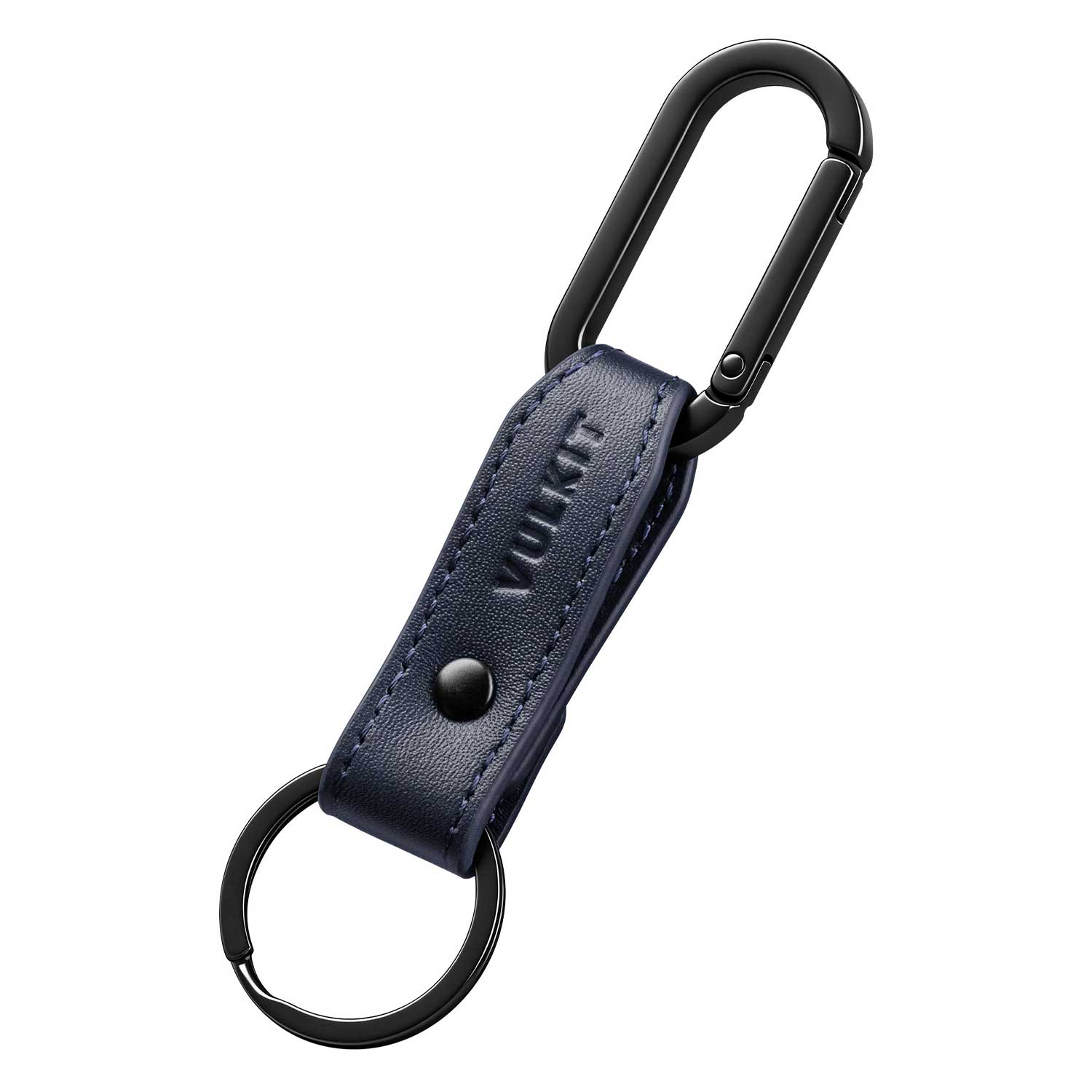 VULKIT VKC107 Portachiavi Pelle Nero con Moschettone