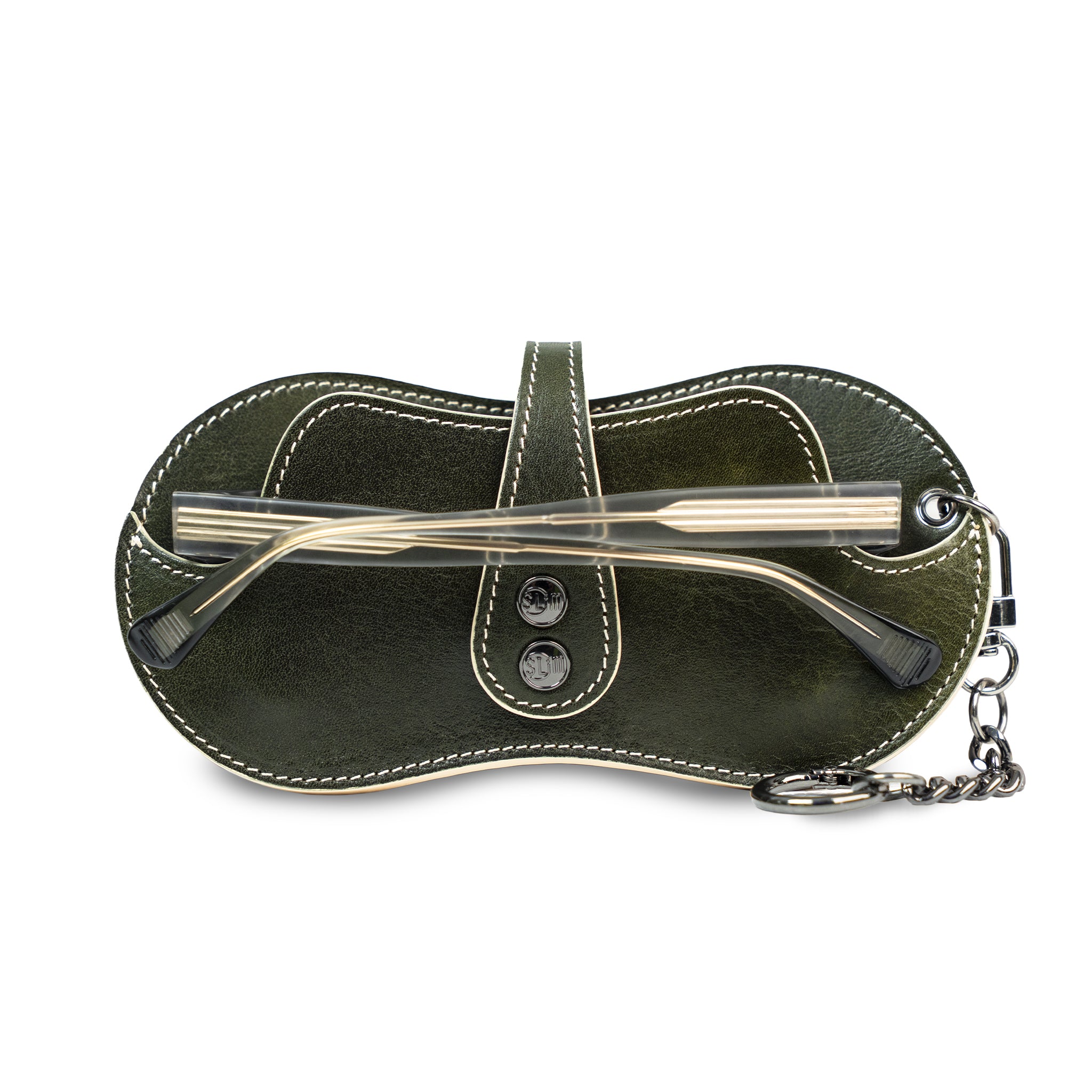 SLim Vision Portaocchiali Pelle Verde Concia Vegetale