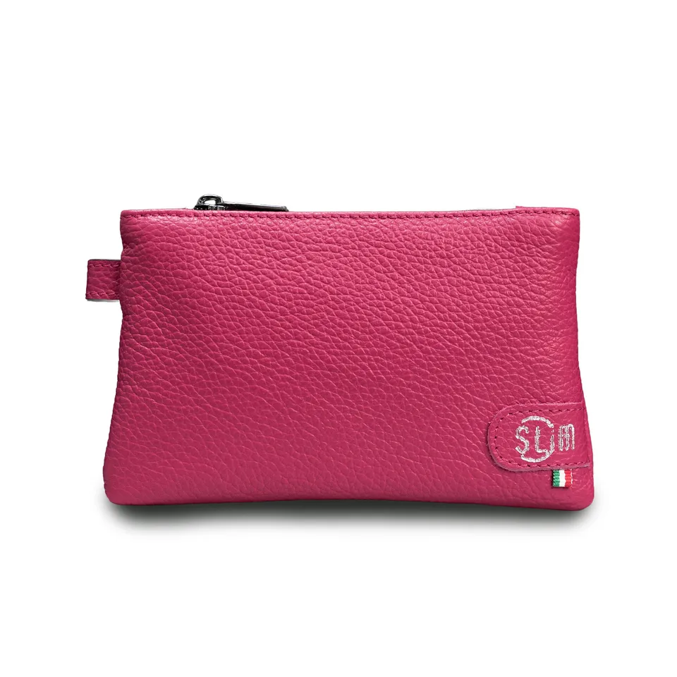 SLim Mini Pochette pochette pelle bottalato fucsia