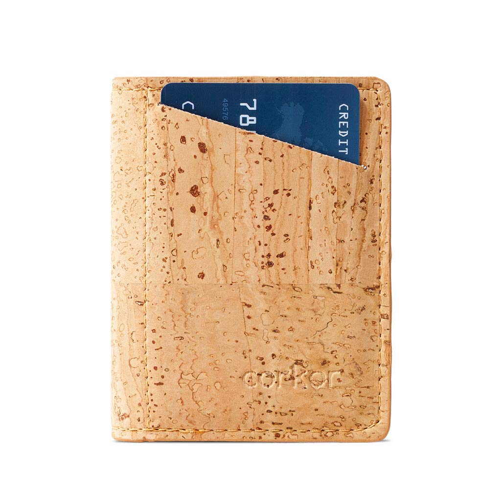 Corkor Wallets Portafoglio Sottile Nero RFID Sughero