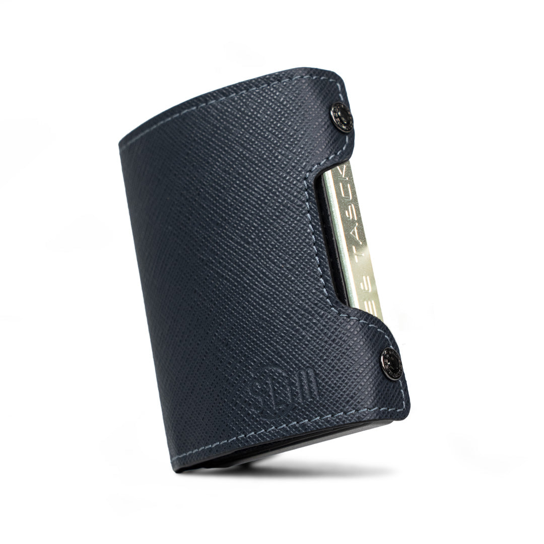 SLim Be Tasck portacarte saffiano blu frame nero