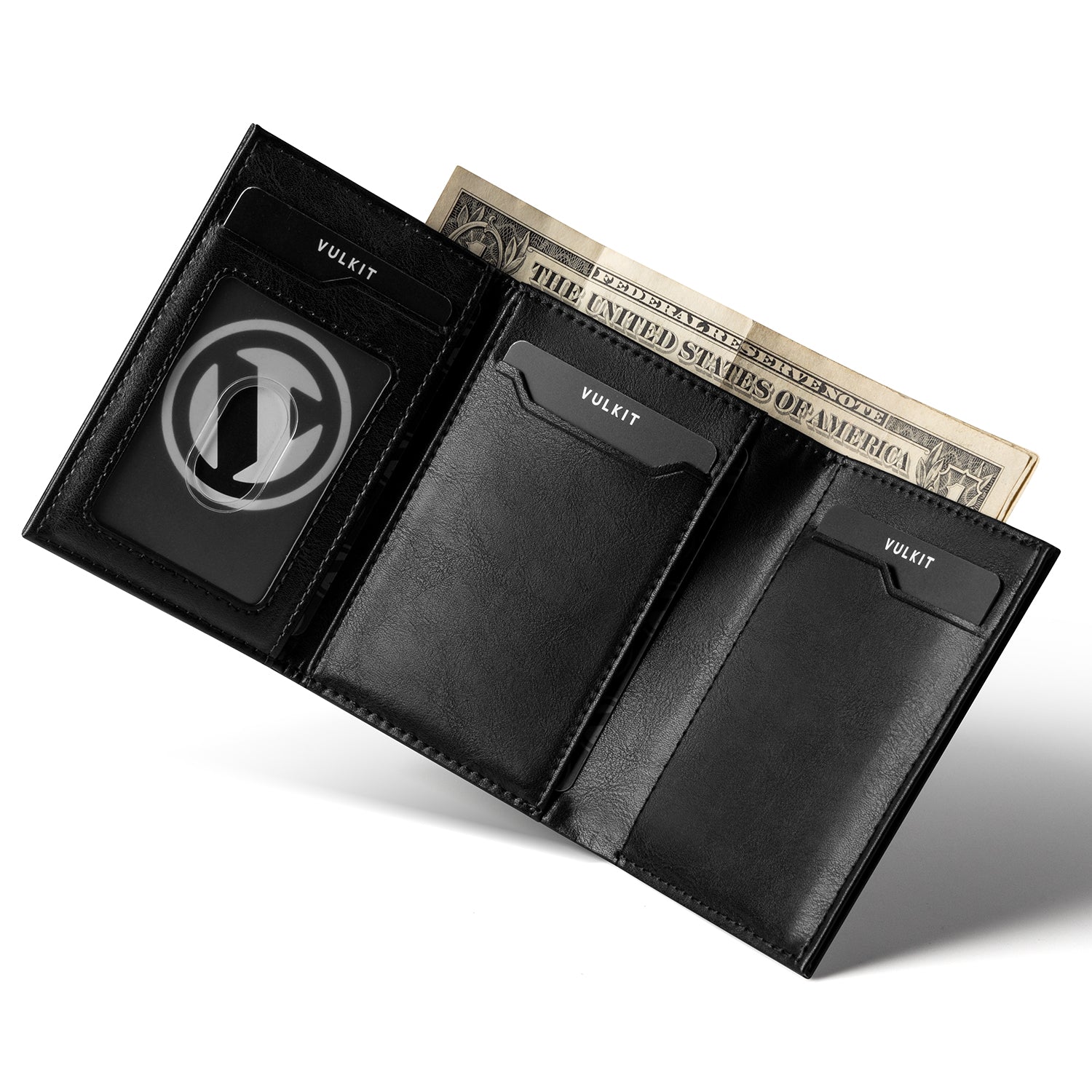 VULKIT Pop Up Wallet VC302 Portafoglio Alluminio Nero con Zip
