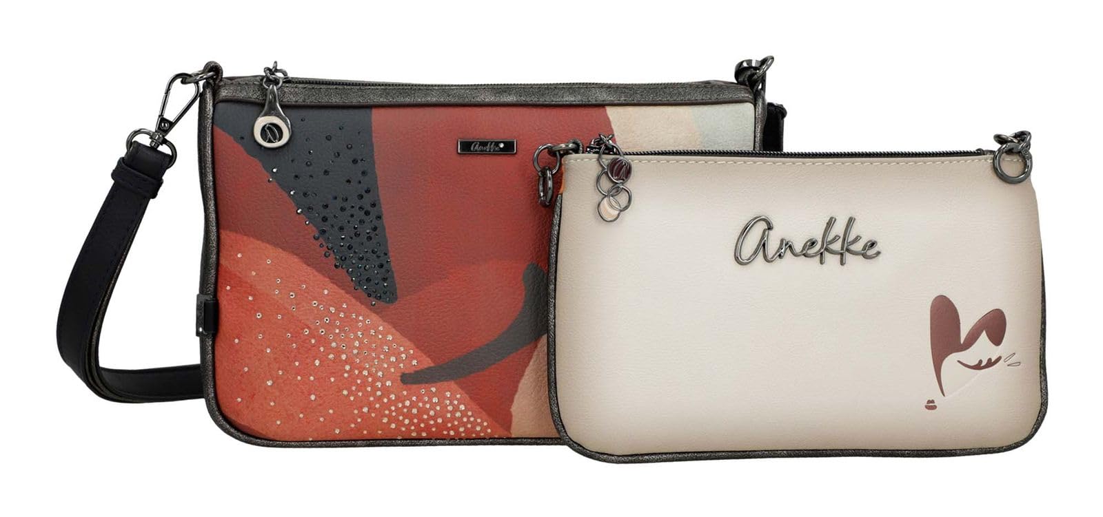 Anekke Eikon Borsa a Tracolla 2 in 1 Stampa Arte