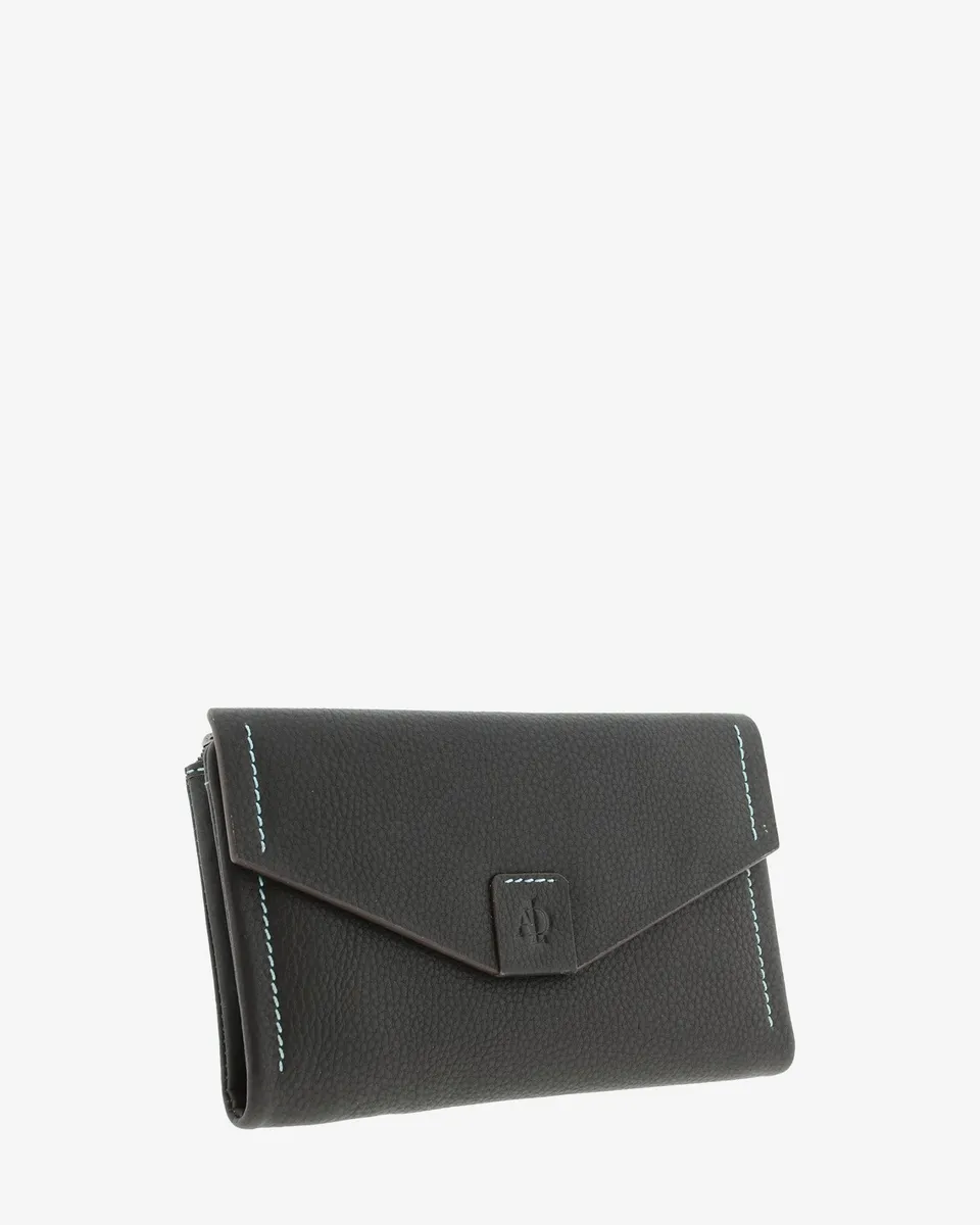 Adapell Annette 4157 portafoglio grande nero 12 carte pelle