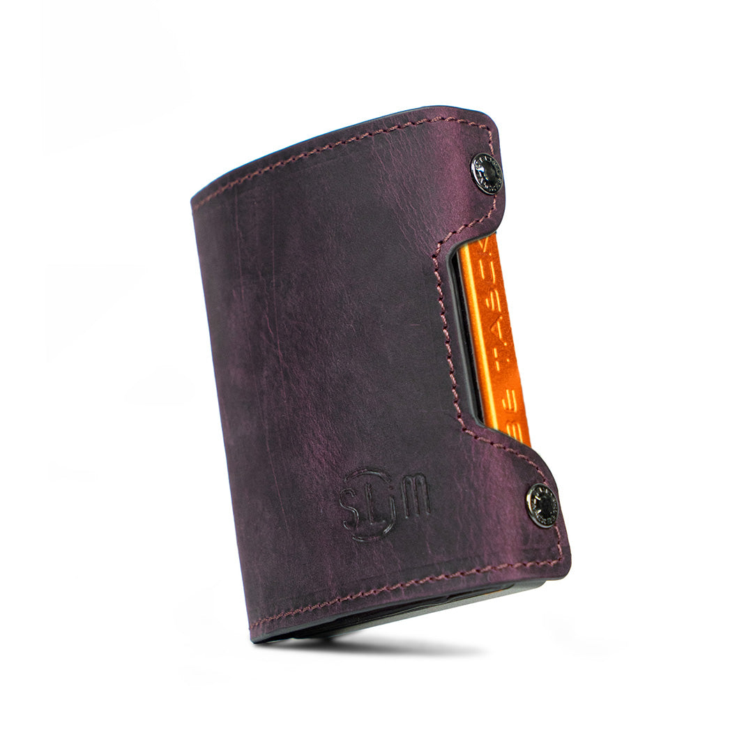 SLim Be Tasck portafoglio pelle viola crazy horse