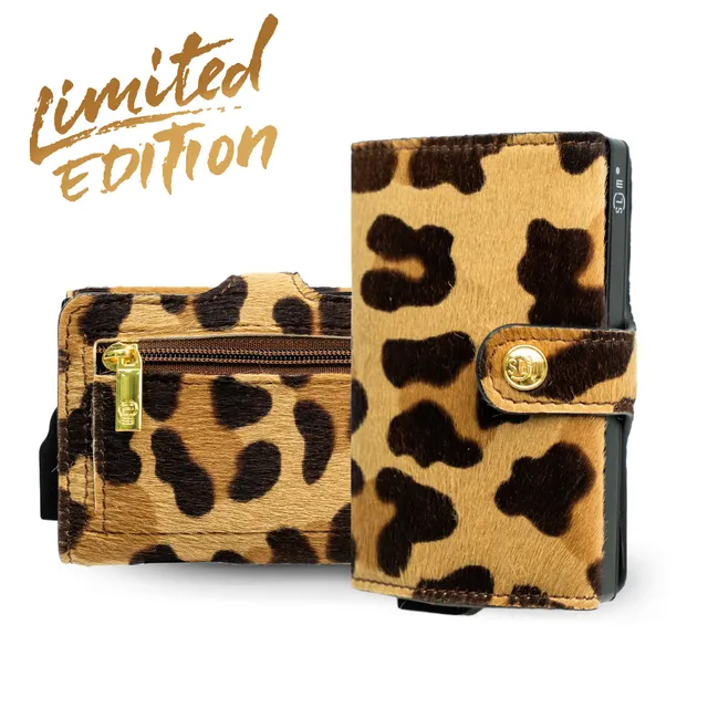 SLim Vera Pelle Portafoglio Animalier Cavallino Maculato