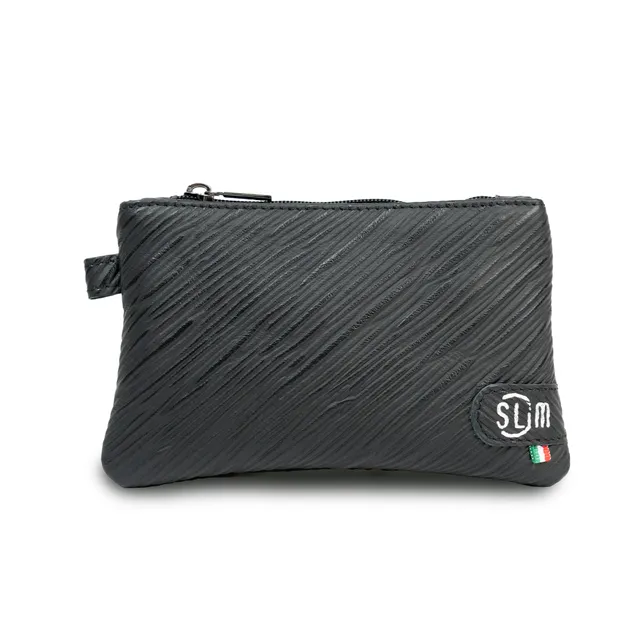 SLim Mini Pochette Epi Nero Vera Pelle