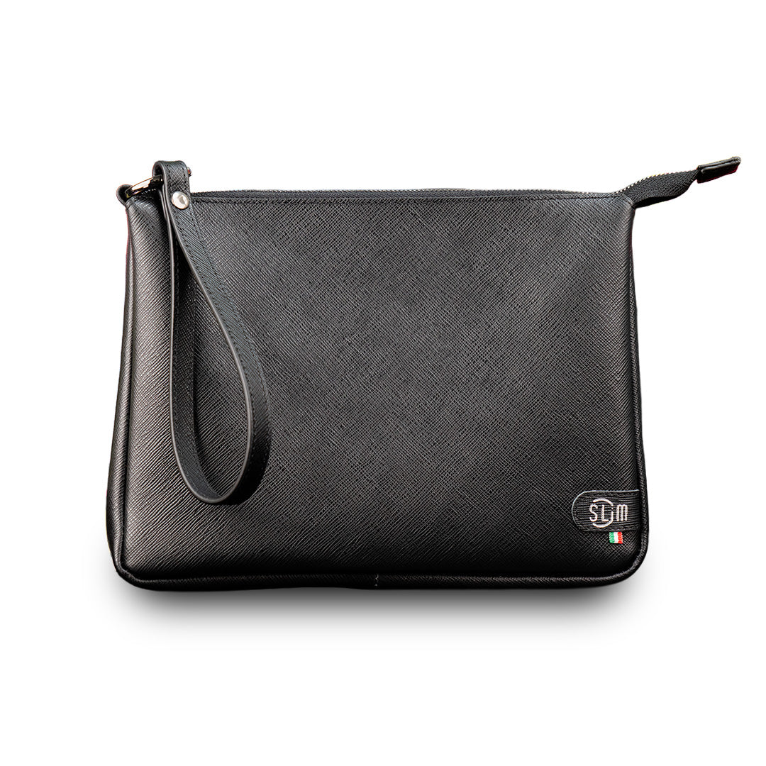 SLim Pochette Max Saffiano pochette nero 25x19 cm pelle