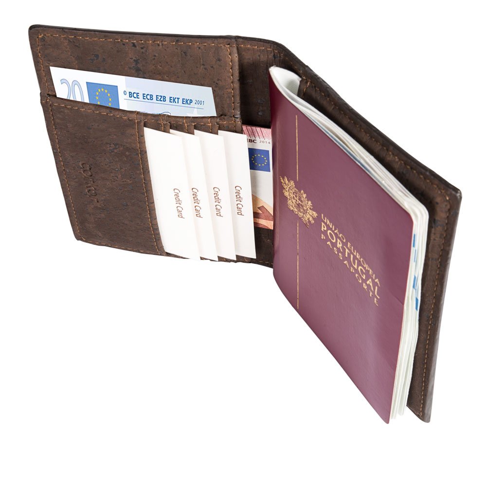 Corkor Wallets Portafoglio Sughero RFID Marrone Viaggio