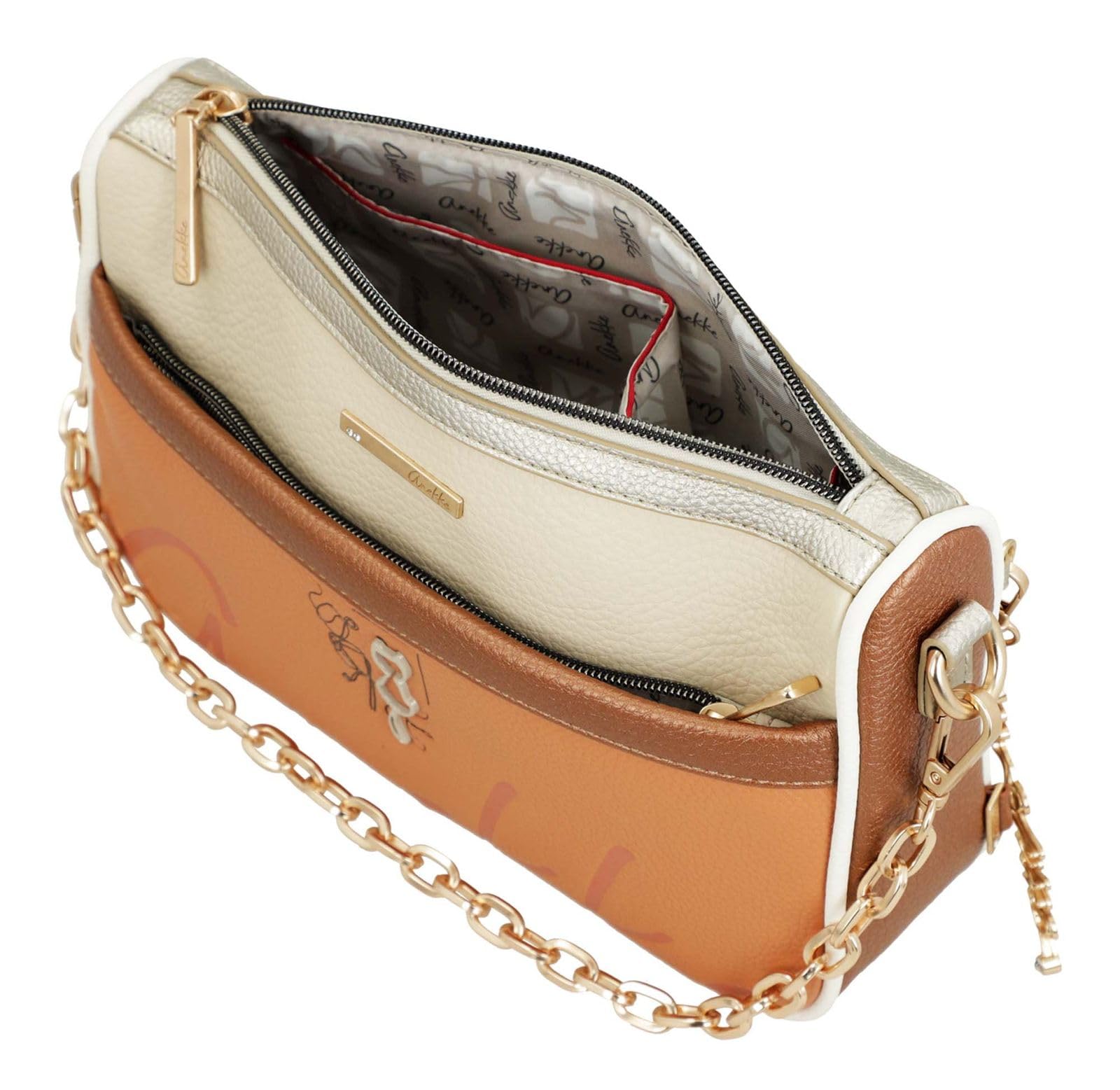 Anekke Essentials Borsa a Tracolla Corallo con Stampa