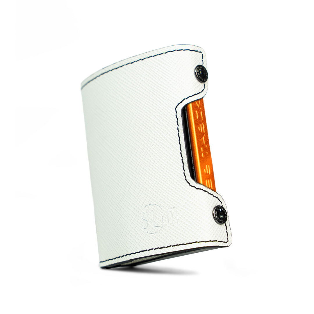 SLim Be Tasck Saffiano Bianco Nero Frame Nero
