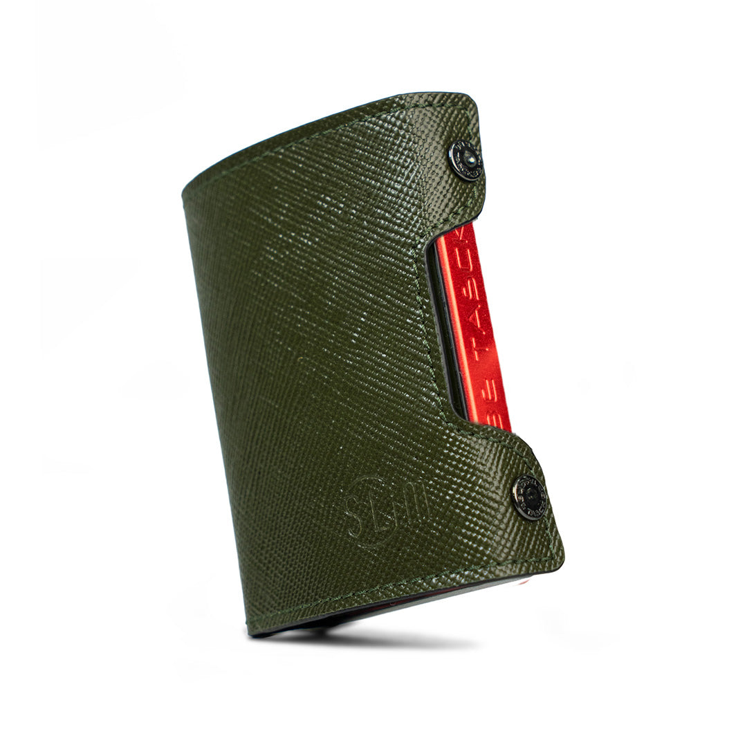 SLim Be Tasck Saffiano Portafoglio Verde Pelle RFID