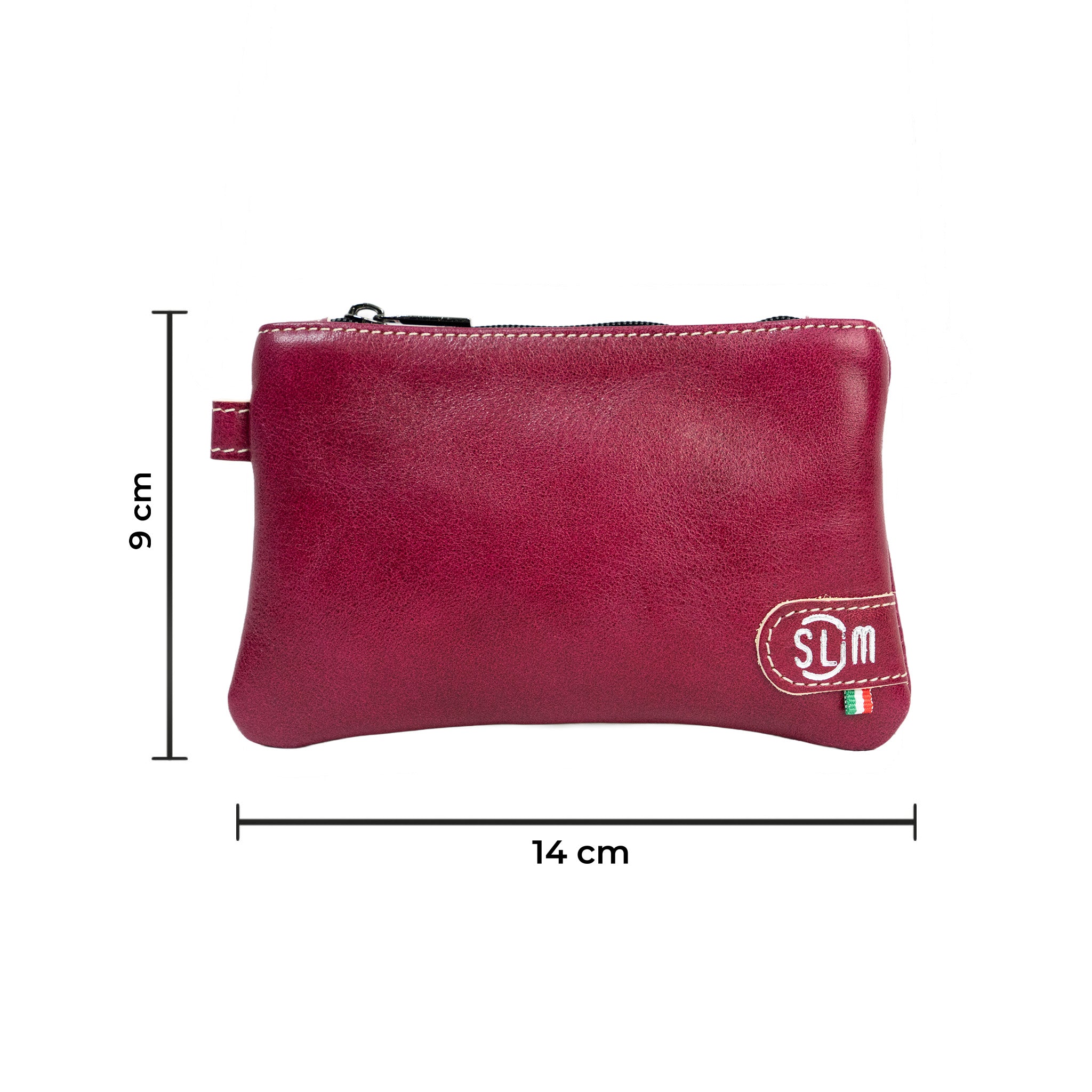 SLim Mini Pochette Vera Pelle Fucsia Piccola