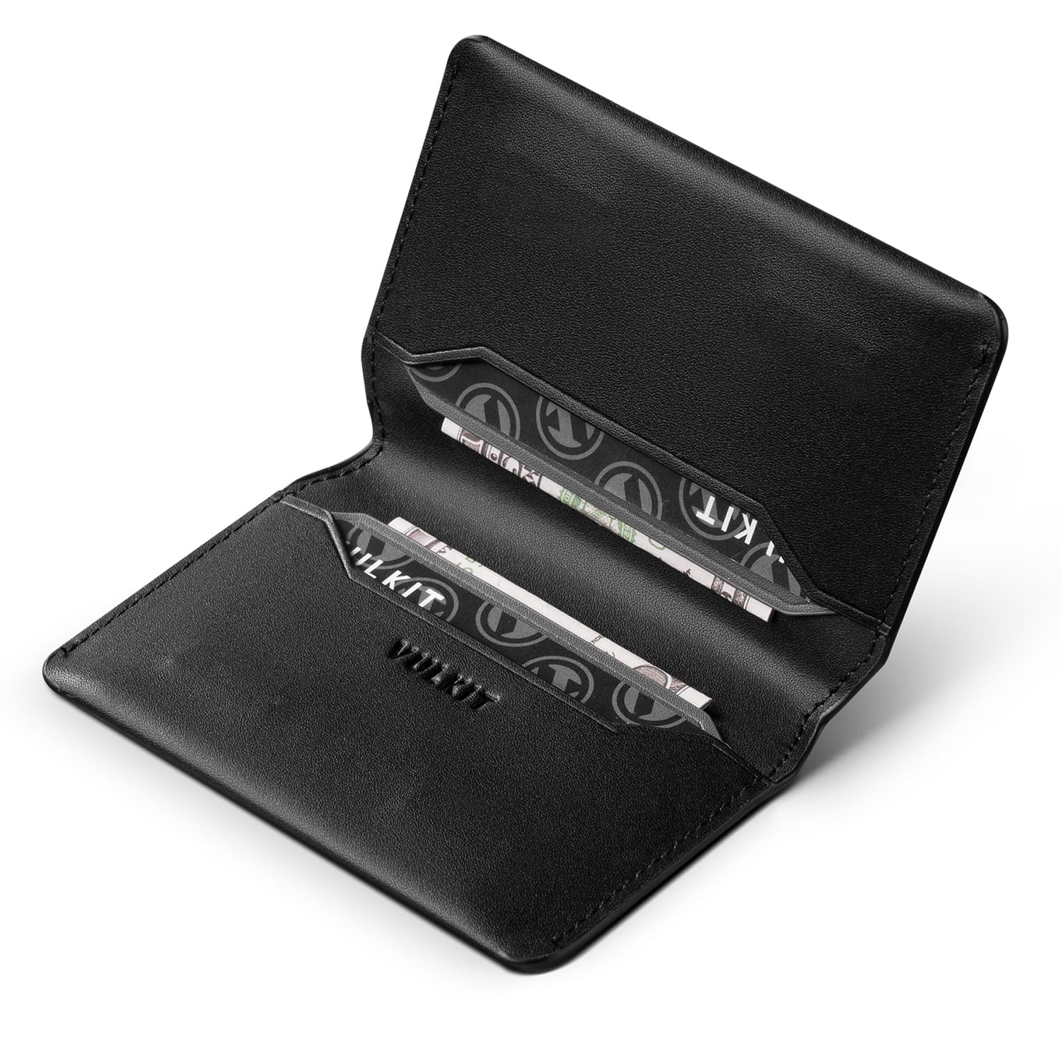 VULKIT VW122 Portacarte Pelle Nero RFID Slim