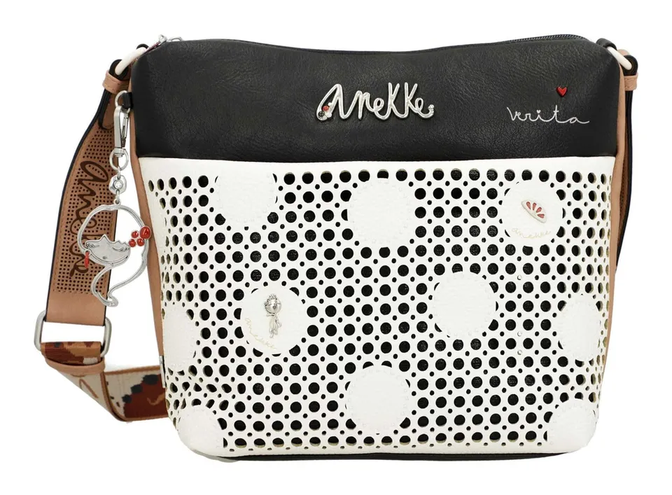 Anekke Lunares Pois Borsa a Tracolla Grande 31 cm Tasca