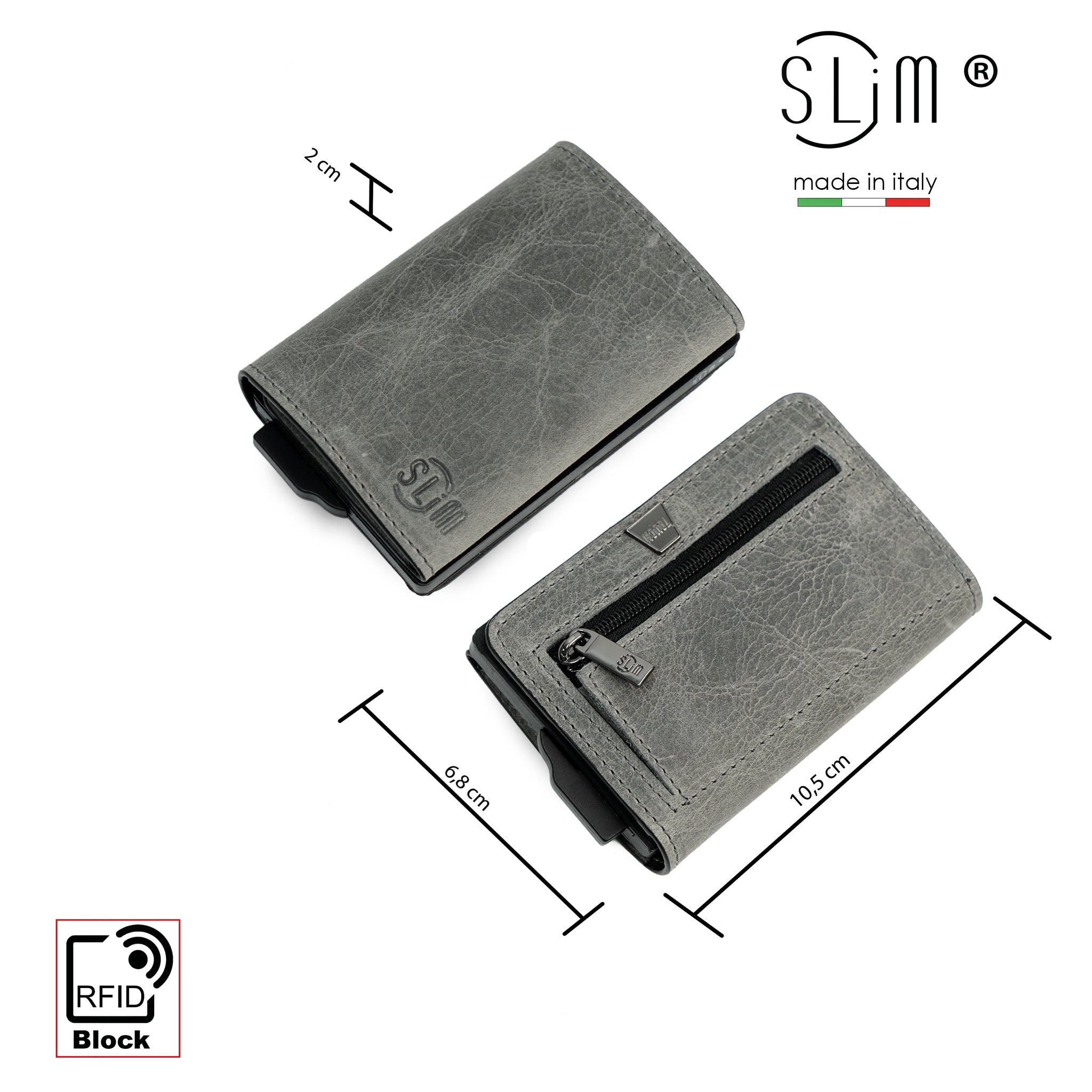 SLim Touch Portafoglio Crazy Grigio RFID